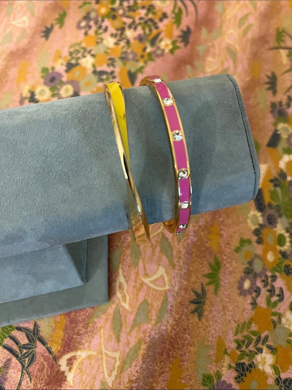 kate spade Yellow and Pink Enamel Hinged Bangle Duo - Picture 2 of 14